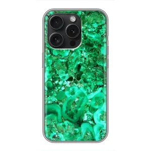 Мраморный чехол на iPhone 15 Pro (VPrint) (Салатный Мрамор)