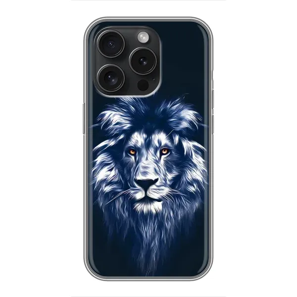 Чехол с принтом «Синий Лев» для iPhone 15 Pro