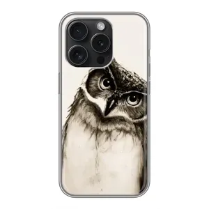 Чохол з пташками на iPhone 15 Pro (VPrint) (Сова)
