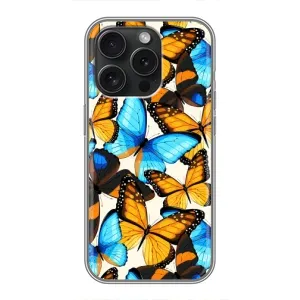 Чехол с принтом для Айфон 15 Про - (Прикольные) (AlphaPrint) (Яркие бабочки)