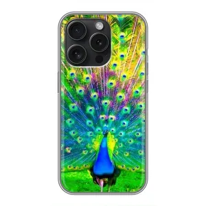 Чохол з пташками на iPhone 15 Pro (VPrint) (Яскравий Павлин)
