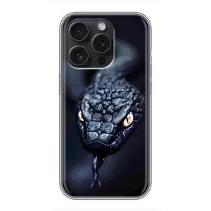 Чехол с картинкой «Хищники» для iPhone 15 Pro (Черная змея)