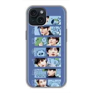 Чехлы BTS для iPhone 15 (AlphaPrint) (Bangtan)