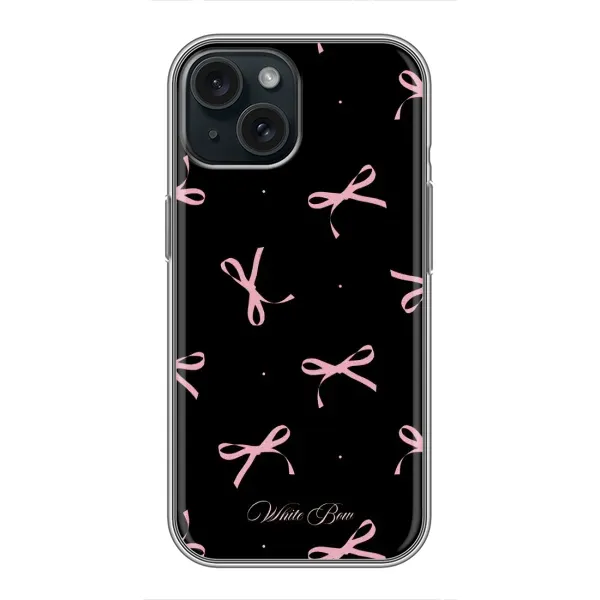 Чехол с принтом «Банты на черном» для iPhone 15