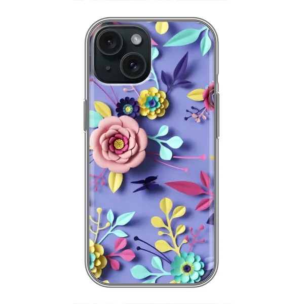 Чехол с принтом «Цветочный дизайн» для iPhone 15