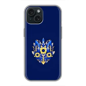 Чехлы для iPhone 15 Укр. Символика (AlphaPrint) (Цветочный Герб)