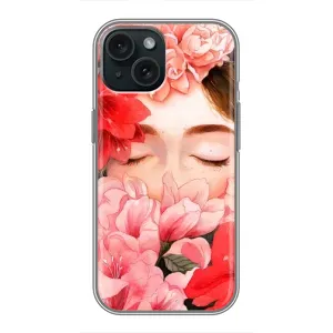 Чехлы (ART) Цветы на iPhone 15 (VPrint) (Глаза в цветах)