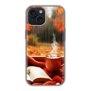 Чехол с принтом «Кофе и дождь» для iPhone 15