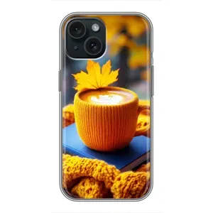 Чехол с принтом «Кофе на желтом пледе» для iPhone 15