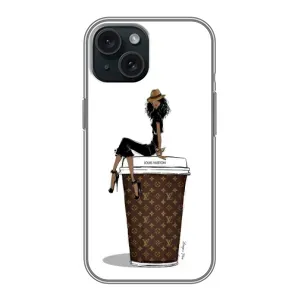 Чехлы Луи Витон для iPhone 15 (AlphaPrint - LOUIS VUITTON) (кофе LOUIS VUITTON)