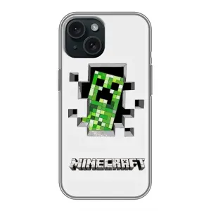 Чехол Майнкрафт на iPhone 15 (AlphaPrint) Minecraft (крипер Майнкрафт)