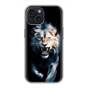 Чехол с принтом «Лев в темноте» для iPhone 15