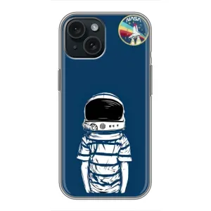 Чехол NASA для iPhone 15 (AlphaPrint) (Мальчик в шлеме)