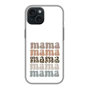 Чехлы для мамы на iPhone 15 (Текстовый коллаж мама)