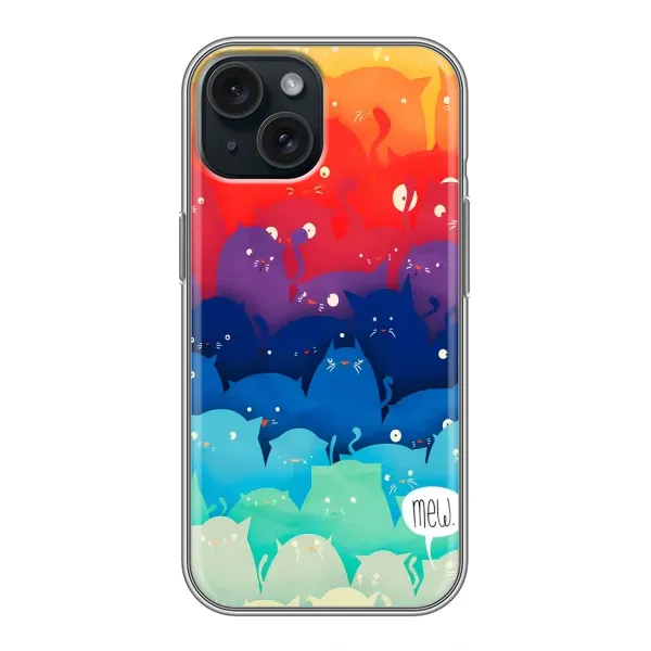 Чехол с принтом «Mew» для iPhone 15