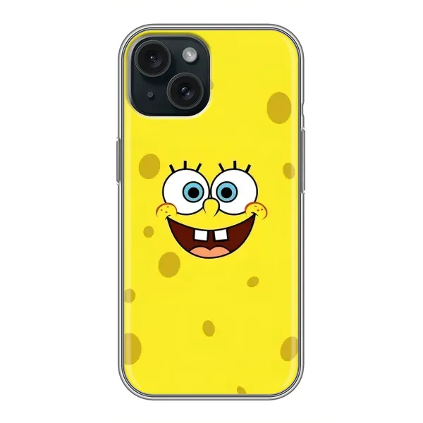 Чехол с принтом «Мордашка Спанч Боба» для iPhone 15