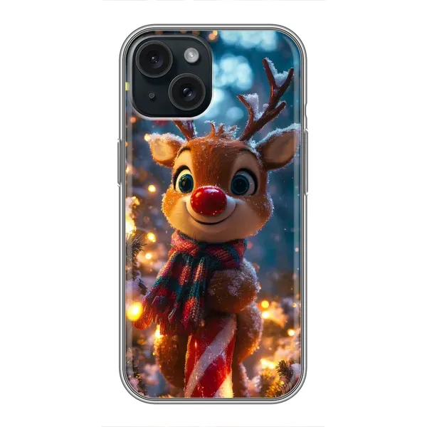 Чохол з принтом «Олень з шарфом» для iPhone 15