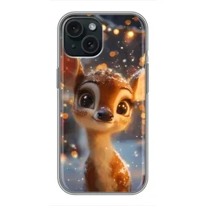Чохол з принтом «Оленятко серед гірлянд» для iPhone 15