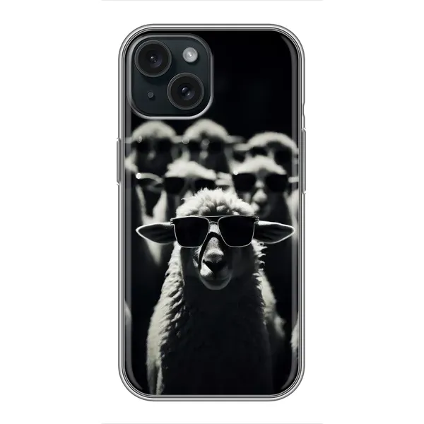 Чехол с принтом «Овечка в очках» для iPhone 15
