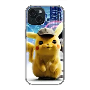 Чехол с Пикачу на iPhone 15 (Пикачу в городе)