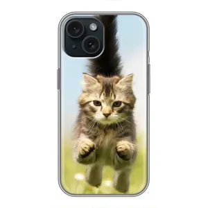 Чехлы с Котиками для iPhone 15 (VPrint) (Прыжок кота)