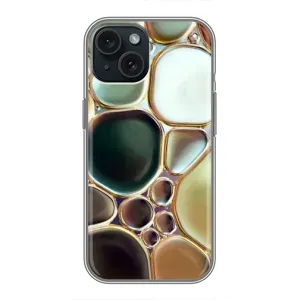 Мраморный чехол на iPhone 15 (VPrint) (Радужный Мрамор)