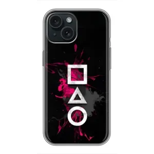 Чохол Гра в кальмара для iPhone 15 (Символи Гра кальмара)