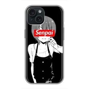 Чехлы Персонажи Аниме Наруто для iPhone 15 (AlphaPrint) (Senpai)
