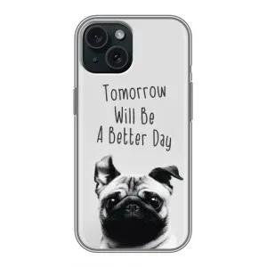 Чехлы с собаками для iPhone 15 (VPrint) (Смешной Мопс)