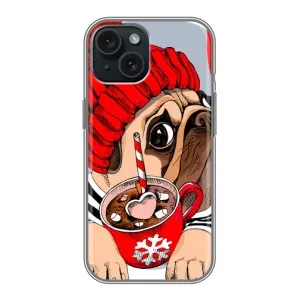 Чехлы с собаками для iPhone 15 (VPrint) (Собачка в шапке)