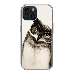 Чехол с птицами на iPhone 15 (VPrint) (Сова)