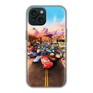Силіконовий чохол Маквін для iPhone 15 (Тачки на трасі)