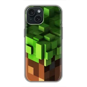 Чехол Майнкрафт на iPhone 15 (AlphaPrint) Minecraft (текстура Майнкрафт)