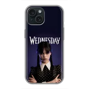 Силиконовый чехол с картинкой для iPhone 15 (Wednesday)