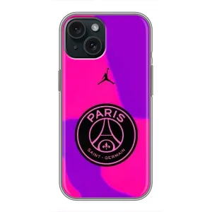Чехлы PSG для iPhone 15 (AlphaPrint) (яркий ПСЖ)