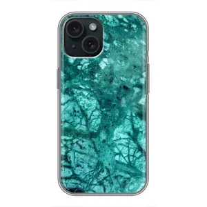 Мраморный чехол на iPhone 15 (VPrint) (Зеленый мрамор)