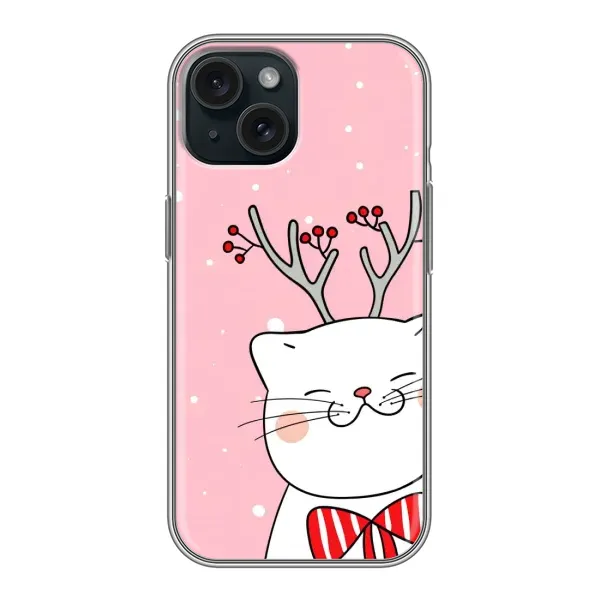 Чехол с принтом «Зимний кот» для iPhone 15 Чехол с принтом «Зимний кот» для iPhone 15