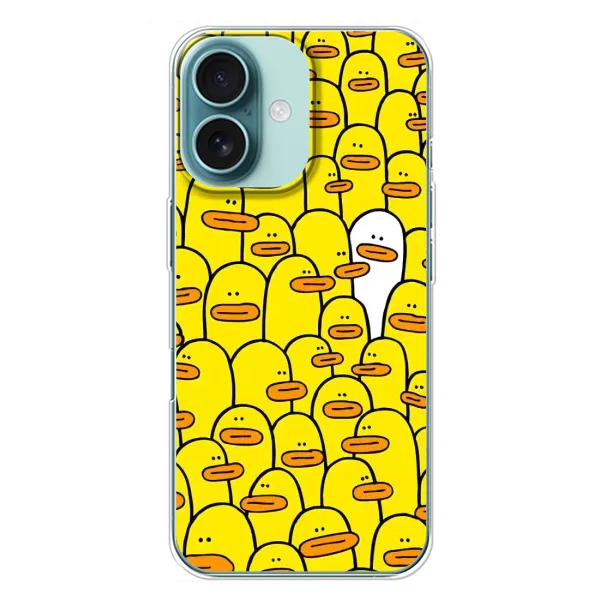 Чохол з принтом «Біла уточка» для iPhone 16 Plus Чохол з принтом «Біла уточка» для iPhone 16 Plus