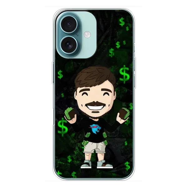 Чехол с принтом «Блогер Beast» для iPhone 16 Plus