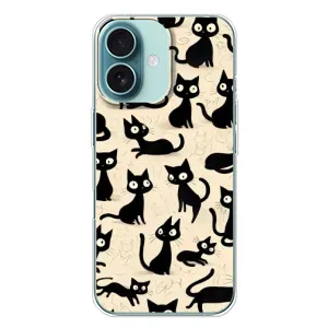 Чохол з малюнком кіт на iPhone 16 Plus (Чорні коти)