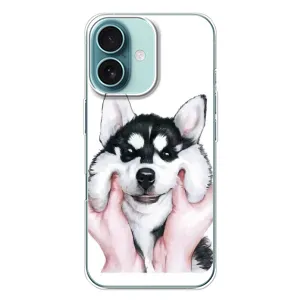 Чехлы с собаками для iPhone 16 Plus (VPrint) (Довольный Хаски)