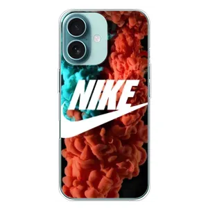 Чехол для iPhone 16 Plus - с принтом Найк (AlphaPrint) (Дымчатый найк)