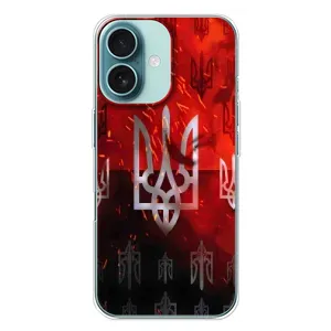 Украинские Чехлы для iPhone 16 Plus с картинкой УПА (AlphaPrint) (ГЕРБ УПА)
