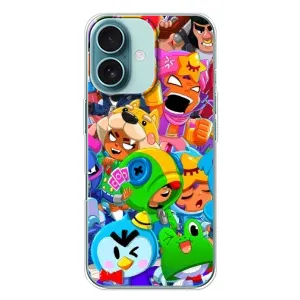 Чехлы Brawl Stars для iPhone 16 Plus (AlphaPrint) (Герои Бравл Старс)