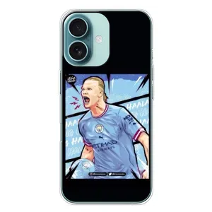 Чехлы с футболистом Ерлинг Холанд для iPhone 16 Plus (AlphaPrint) (гол Эрлинг Холланд)