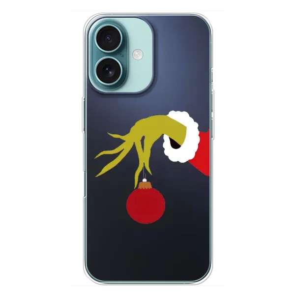 Чехол с принтом «Гринч с игрушкой» для iPhone 16 Plus