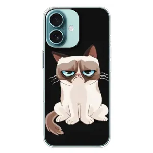 Чехол с принтом для iPhone 16 Plus (AlphaPrint) Модные коты (Грустный кот)