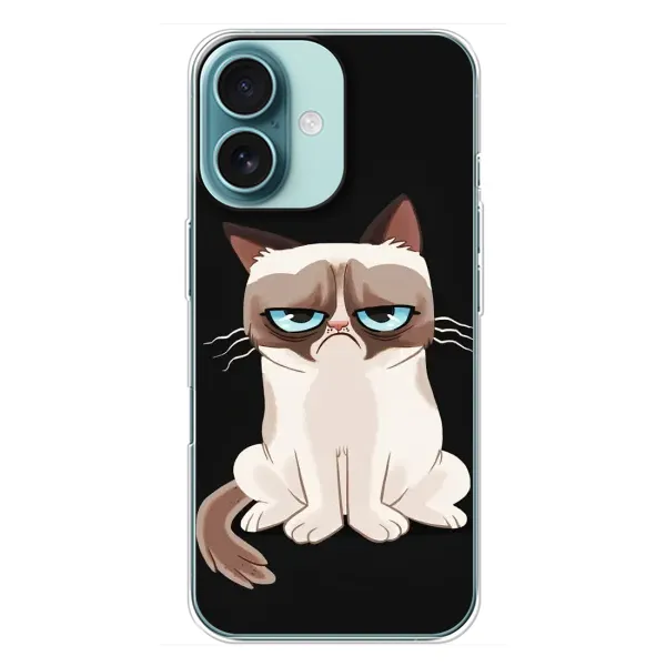Чохол з принтом «Сумний кіт» для iPhone 16 Plus
