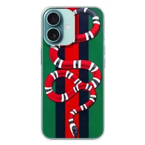 Чехлы ГУЧЧИ для Айфон 16 Плюс (AlphaPrint) (Gucci змия)