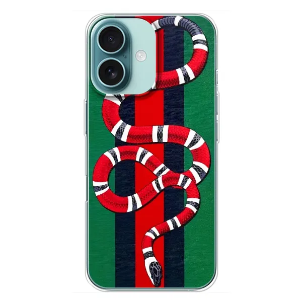 Чехол с принтом «Gucci змия» для iPhone 16 Plus Чехол с принтом «Gucci змия» для iPhone 16 Plus